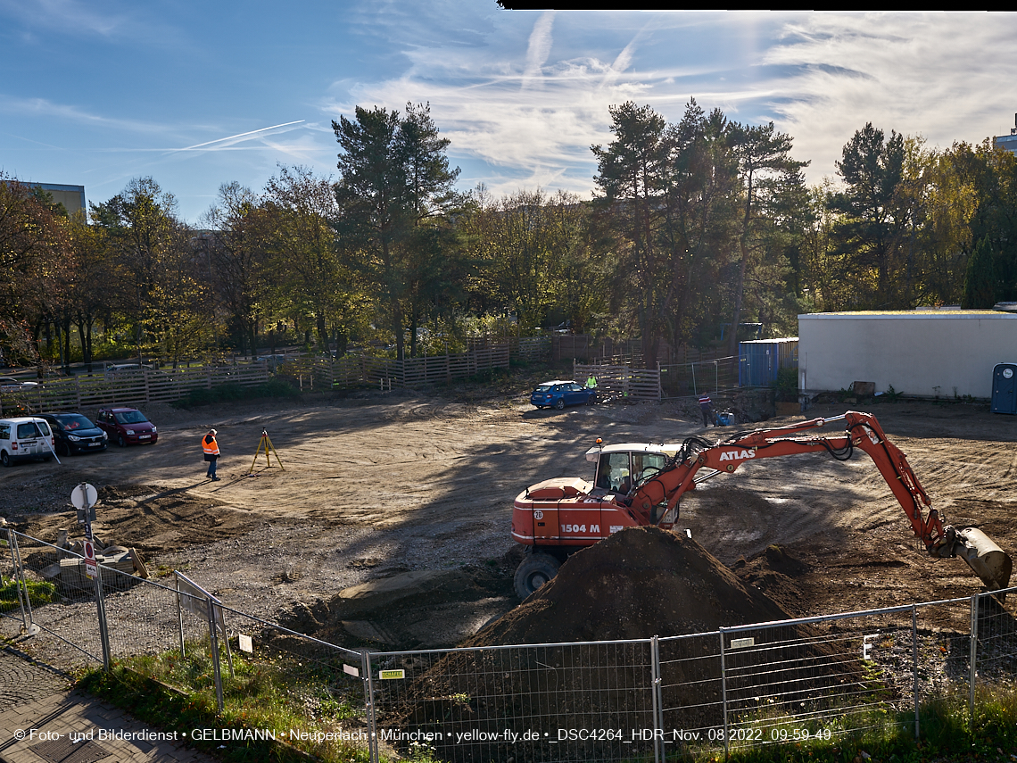 08.11.2022 - Baustelle an der Quiddestraße Haus für Kinder in Neuperlach